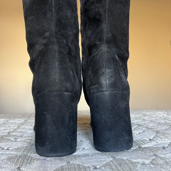 Sam Edelman Thora Black Suede Knee High Boot Block Heel Side Zip Women 5.5 - Picture 10 of 16